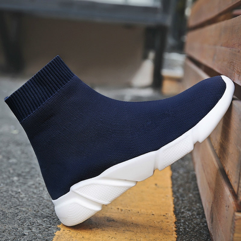 Men's High Top Breathable Sport Sock Knit Sneaker