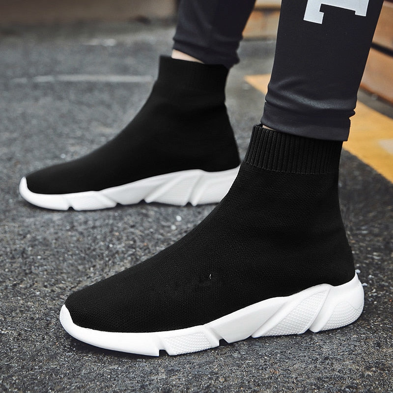 Men's High Top Breathable Sport Sock Knit Sneaker