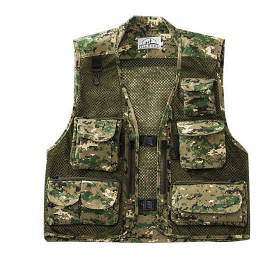 Lightweight Quick-Dry Multi-Pocket Mesh Fisherman's Vest