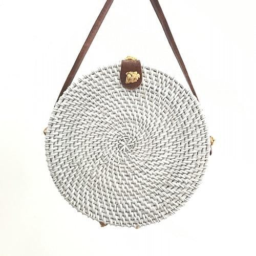 Women's Round Bohemian Straw Crossbody Shoulder Bag