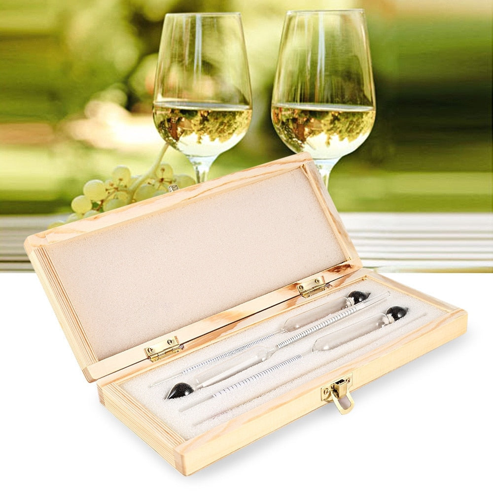 4 Piece: Alcohol Hydrometer Wine Tester Concentration Kit