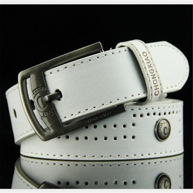 Men's Leather Belt with Rivets