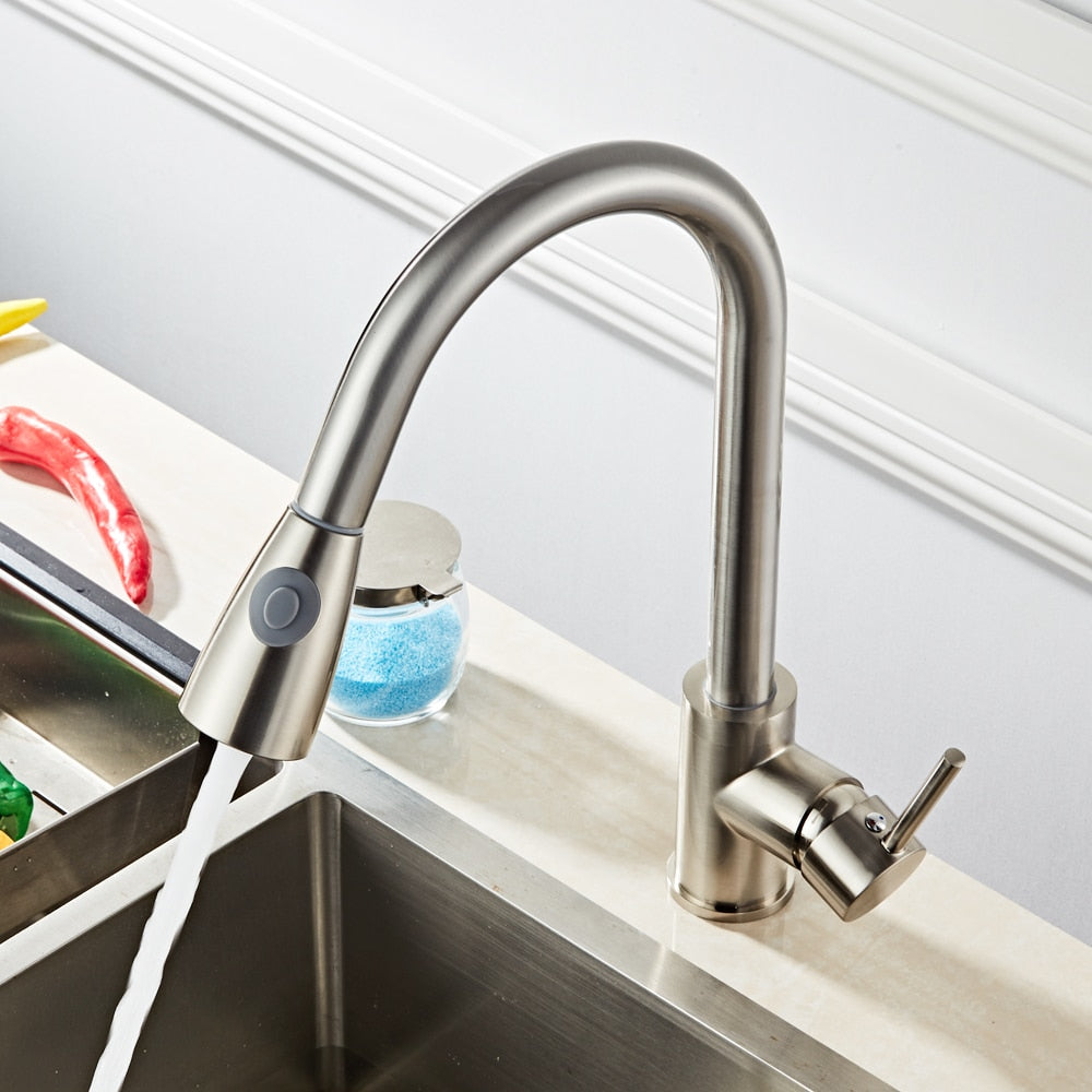 Swivel Spring Extendable 2-Mode Sink Faucet
