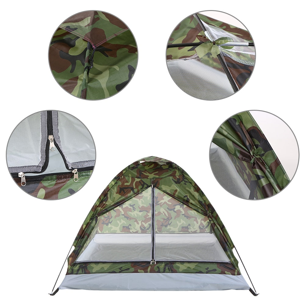 Ultralight Single Layer Water Resistant 2 Person Camping Tent with Carry Bag