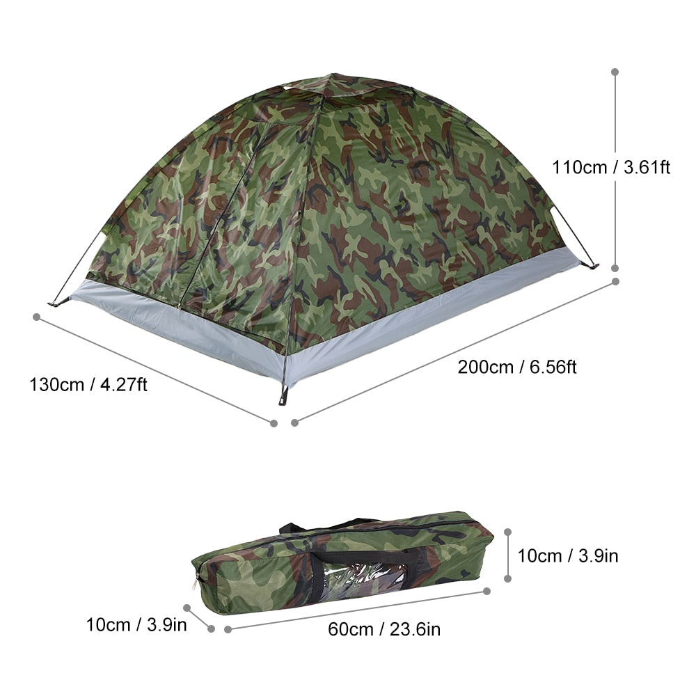 Ultralight Single Layer Water Resistant 2 Person Camping Tent with Carry Bag