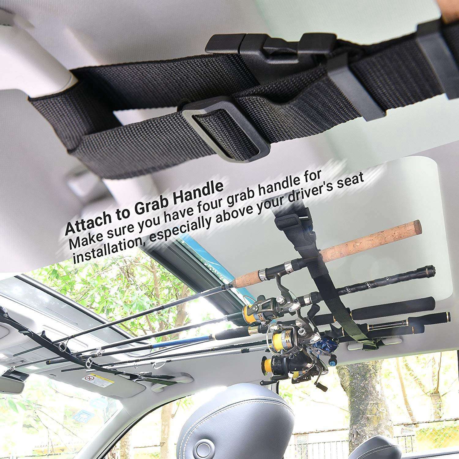 2 Piece: Automobile Fishing Rod Carrier Band