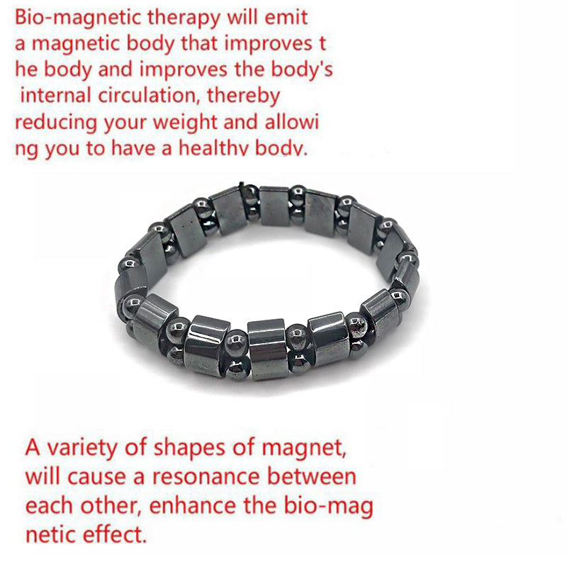 Magnetic Round Black Stone Weight Loss Therapy Bracelet