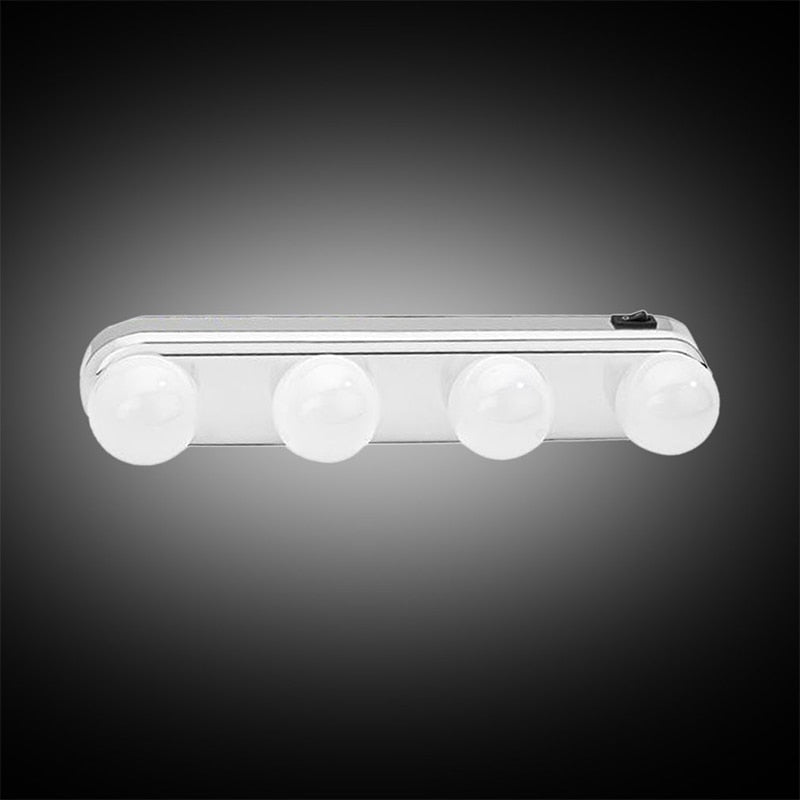 Portable 4 LED Bulb Makeup Mirror Light Strip