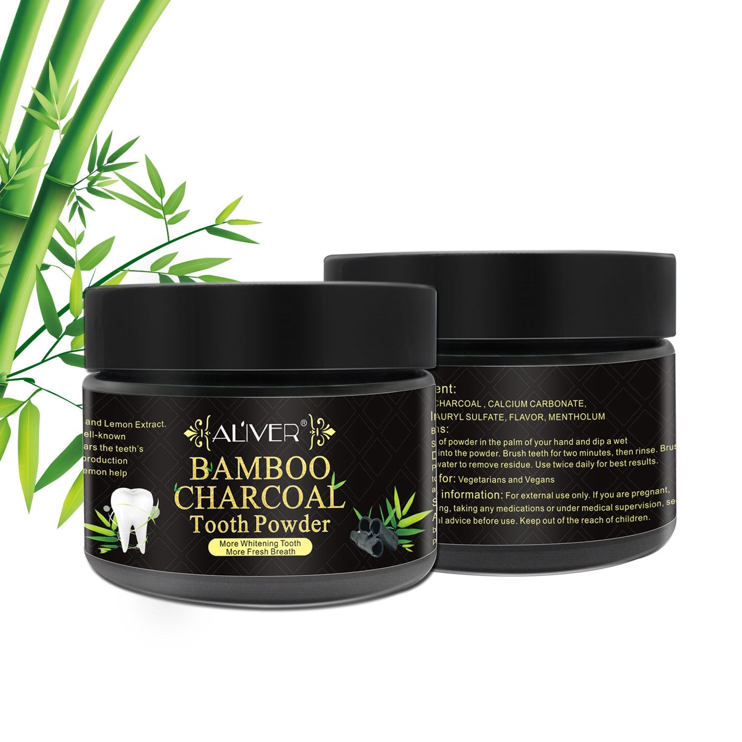 Organic Natural Bamboo Charcoal Coconut Activated Carbon Teeth Whitening Powder