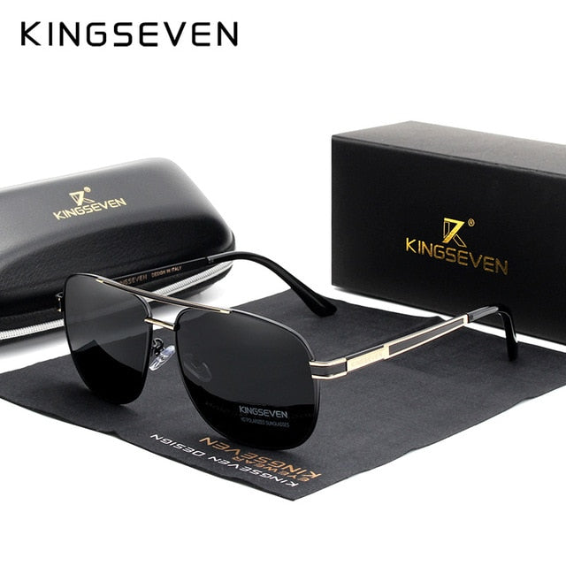 Men's Stainless Steel Polarized Square Sunglasses