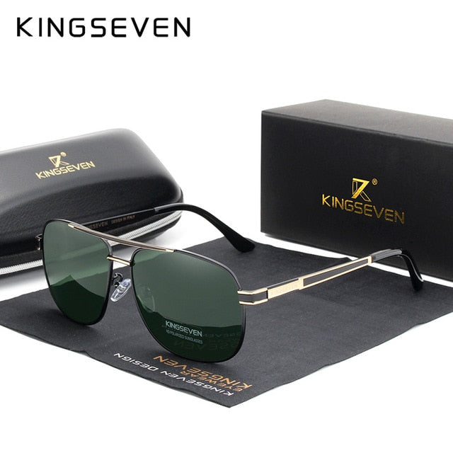 Men's Stainless Steel Polarized Square Sunglasses