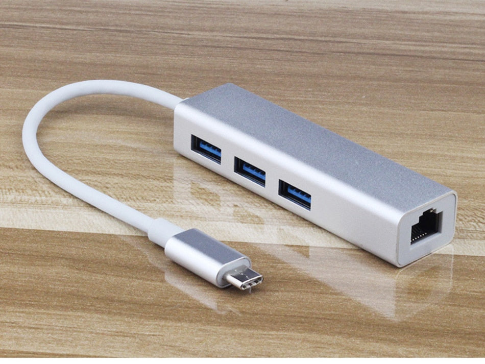 Type-C to USB Hub Samsung and MacBook Adapter with RJ45 Network Input