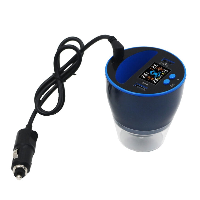 Auto LCD Car Tire Pressure Monitoring System with Dual USB Charge Ports