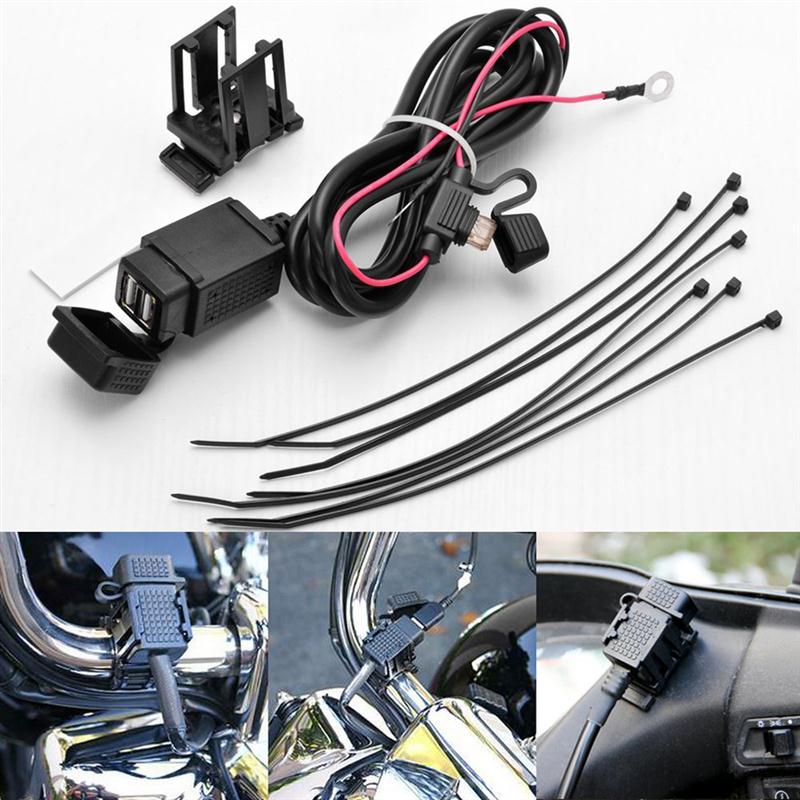 Waterproof 12V 2.1A Dual USB Port Power Adapter for Motorcycles