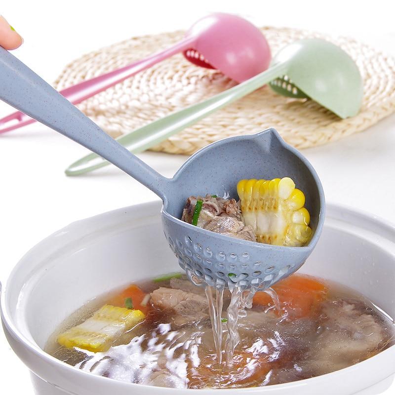 2-in-1 Long Handle Spoon and Strainer Ladle