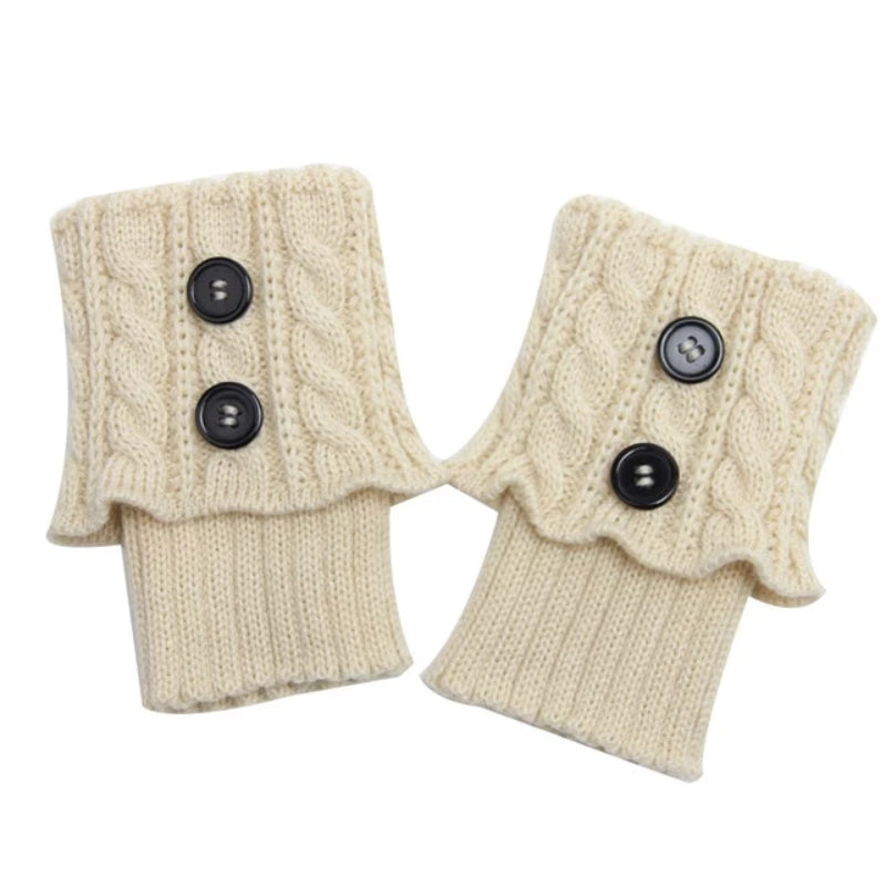 Women's Short Button Crochet Leg Warmer Boot Cuffs