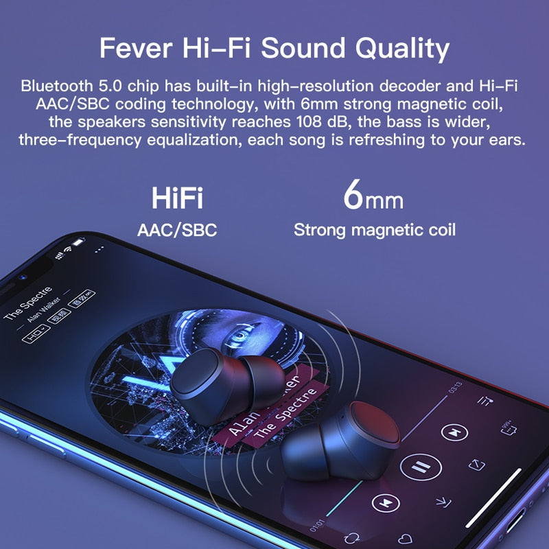 Bluetooth 5.0 TWS 3D Surround Sound Sport Earbuds