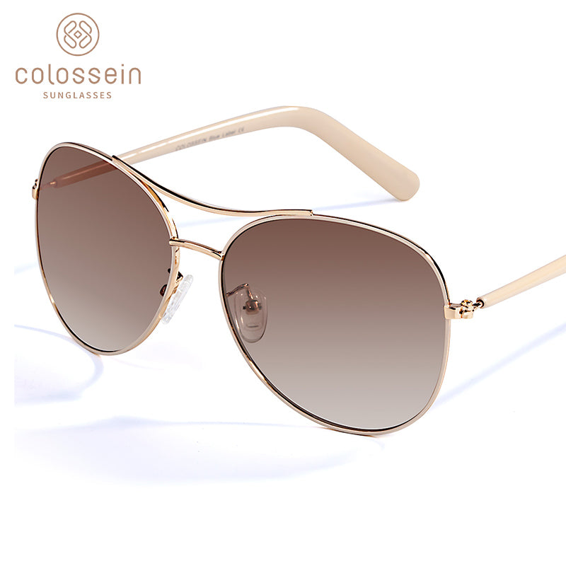 Women's Fashion Gold Frame Sunglasses UV400 with Case and Bag