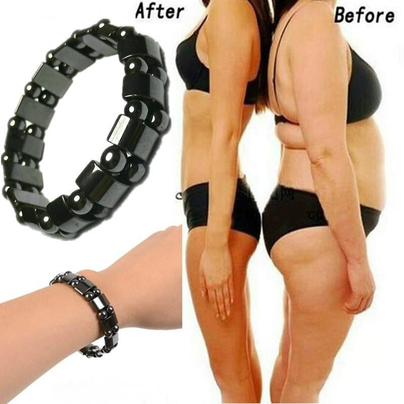 Magnetic Round Black Stone Weight Loss Therapy Bracelet