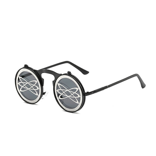 Unisex Retro Steampunk Round UV400 Sunglasses