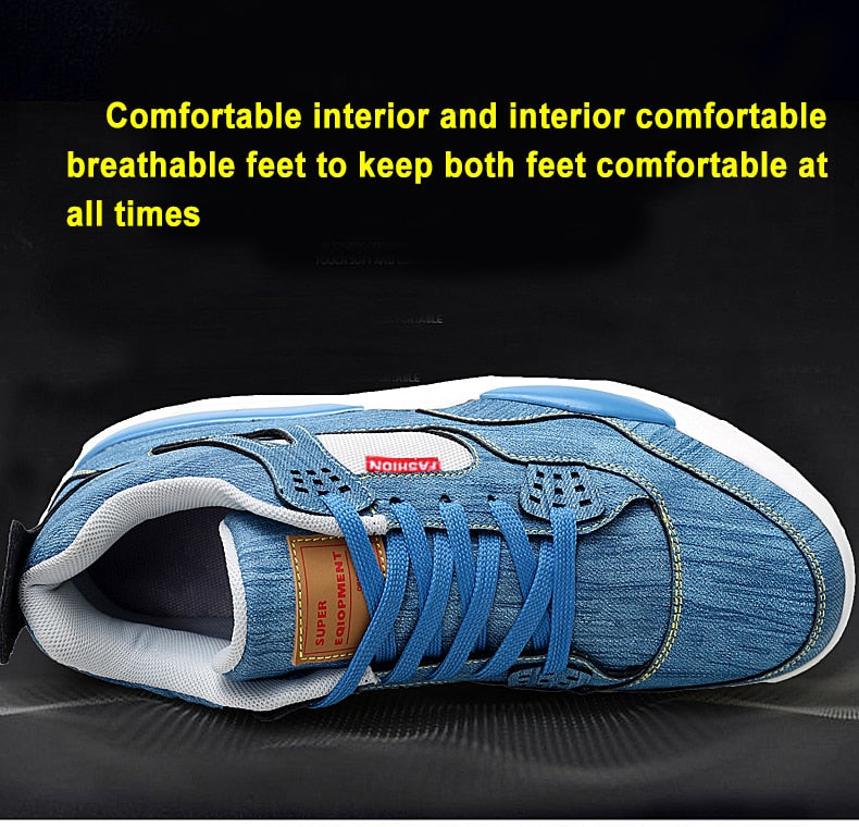 Men's Air Cushion Casual Denim Canvas Sneakers