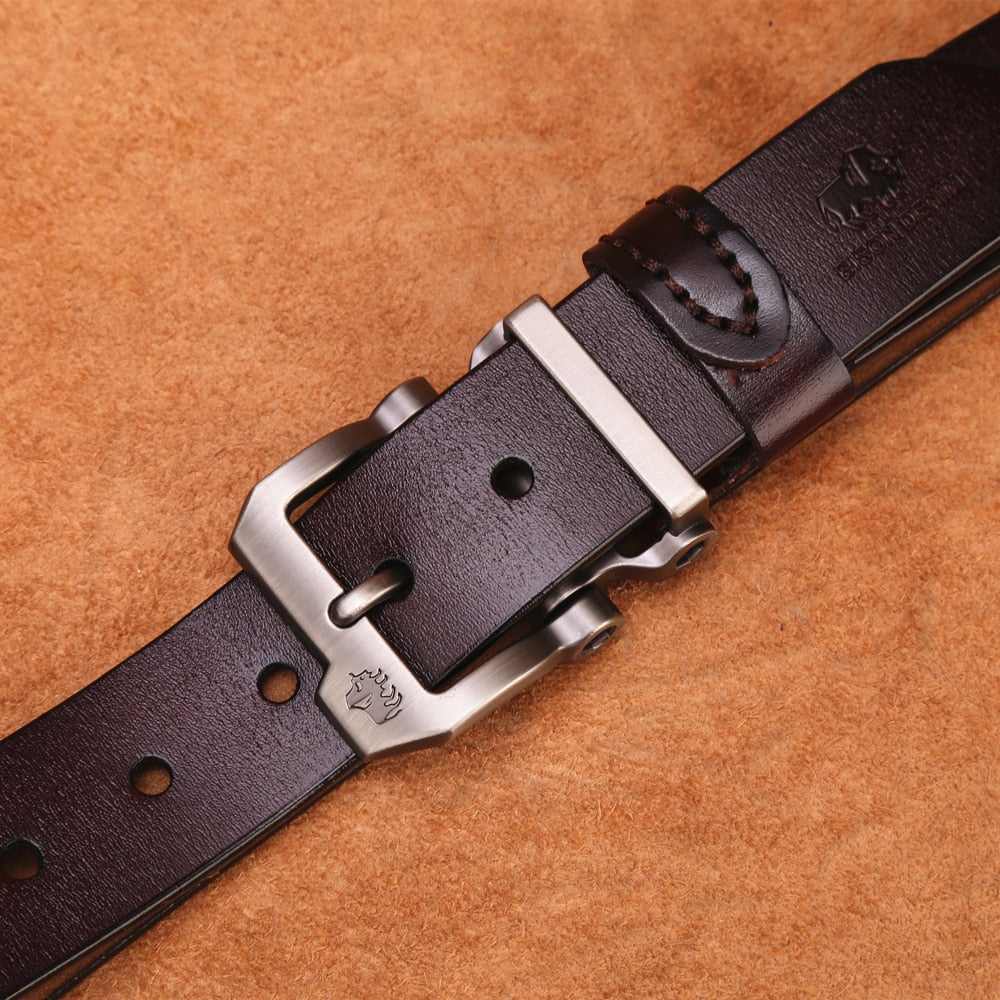 Men’s High Vintage Denim Leather Belt