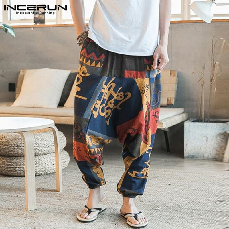 Men's Hip Hop Aladdin Baggy Cotton Linen Pants