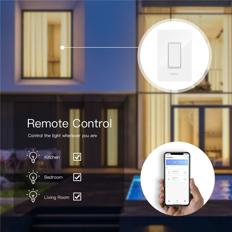 3-Way WiFi Smart Light Switch with APP Control - Works with Alexa & Google Home