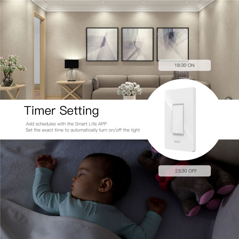 3-Way WiFi Smart Light Switch with APP Control - Works with Alexa & Google Home