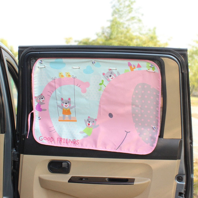 Rear Window Sliding Cartoon Sunshade Visors