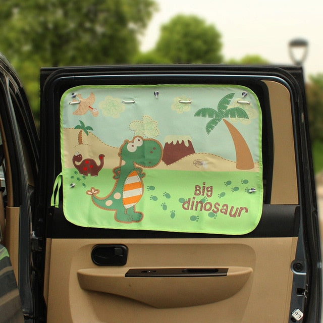 Rear Window Sliding Cartoon Sunshade Visors