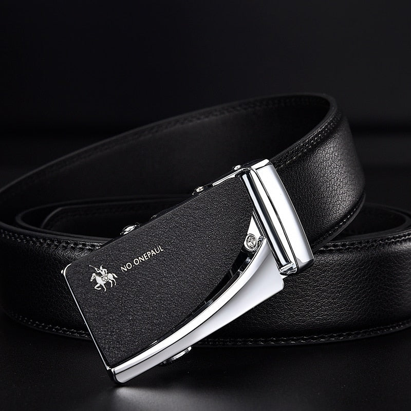 Men's Leather Strap Automatic Buckle Belt