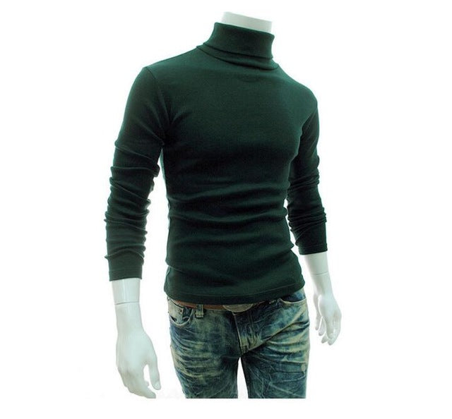 Men's Slim Fit Turtleneck Solid Color Casual Sweater