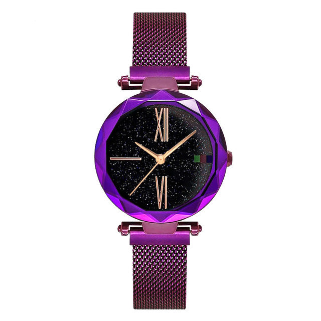 Women's Elegant Starry Sky Roman Numeral Wristwatch