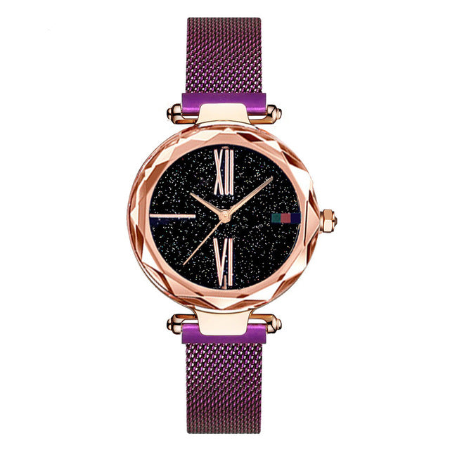 Women's Elegant Starry Sky Roman Numeral Wristwatch