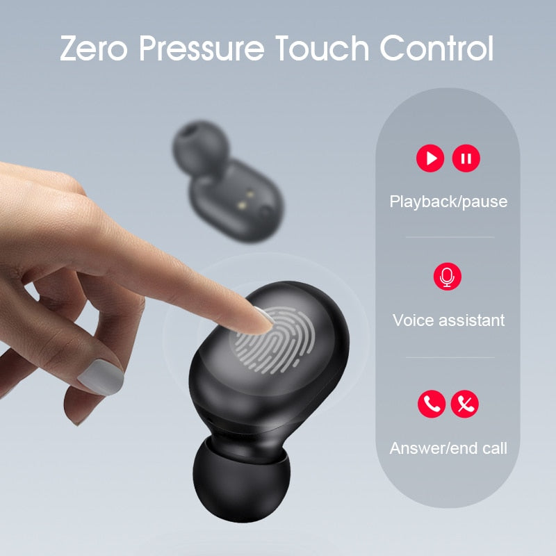 5.0 Bluetooth Fingerprint Touch HD Stereo Wireless Noise Cancelling Earphones