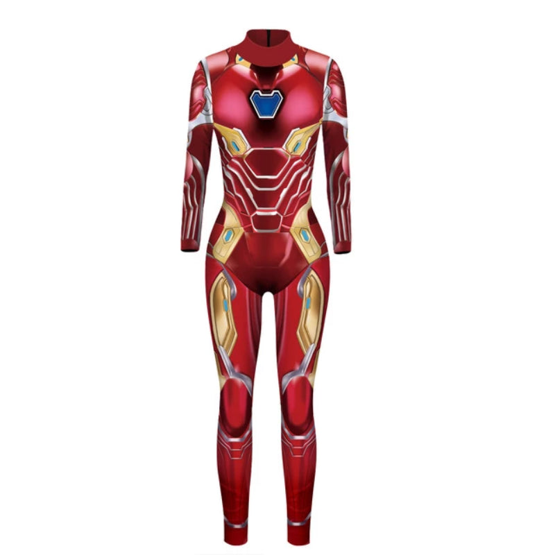 Women's 3D Captain Marvel and Ironman Superhero Jumpsuit Costume