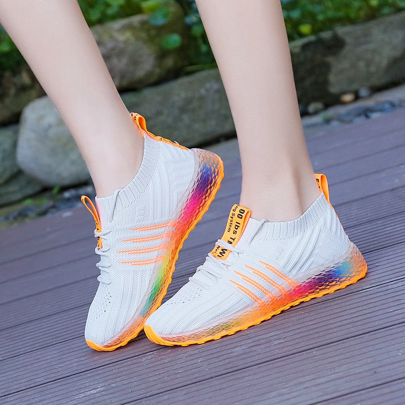Women’s Off-White Breathable GelComfort Absorption Fitness Shoes
