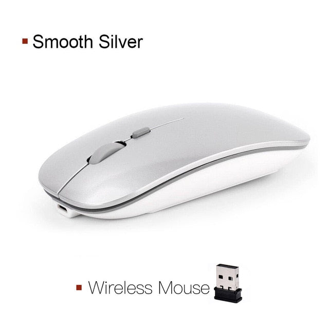 Slim Rechargeable Quiet Click Wireless/Bluetooth Mouse