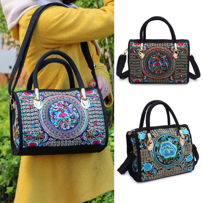 Women's Floral Boho Embroidered Handbag