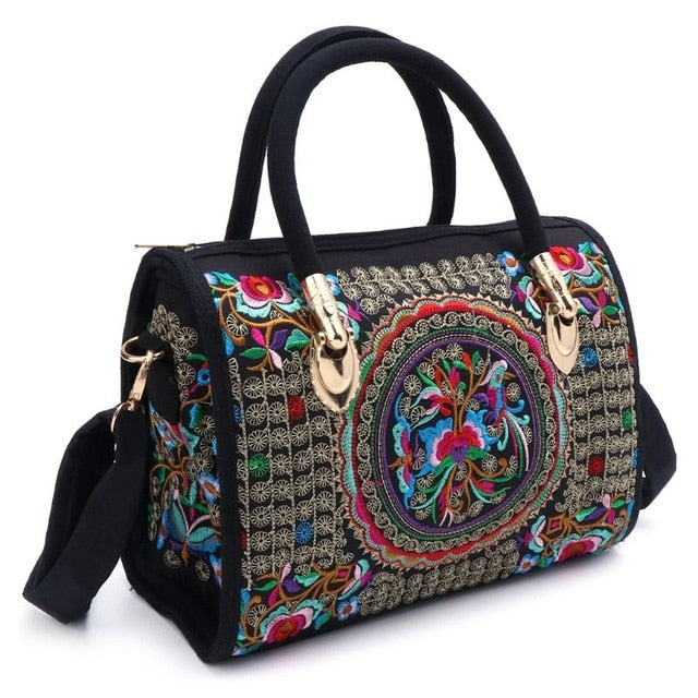 Women's Floral Boho Embroidered Handbag