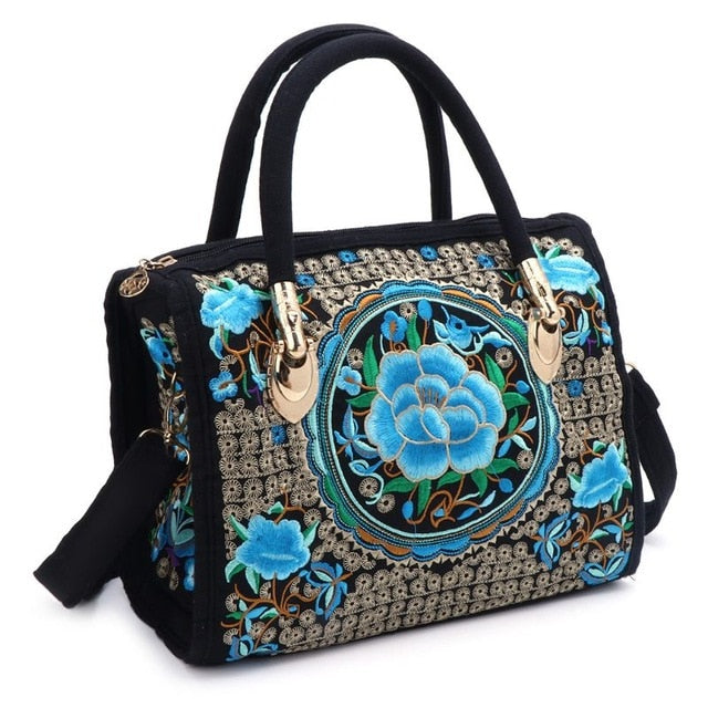 Women's Floral Boho Embroidered Handbag