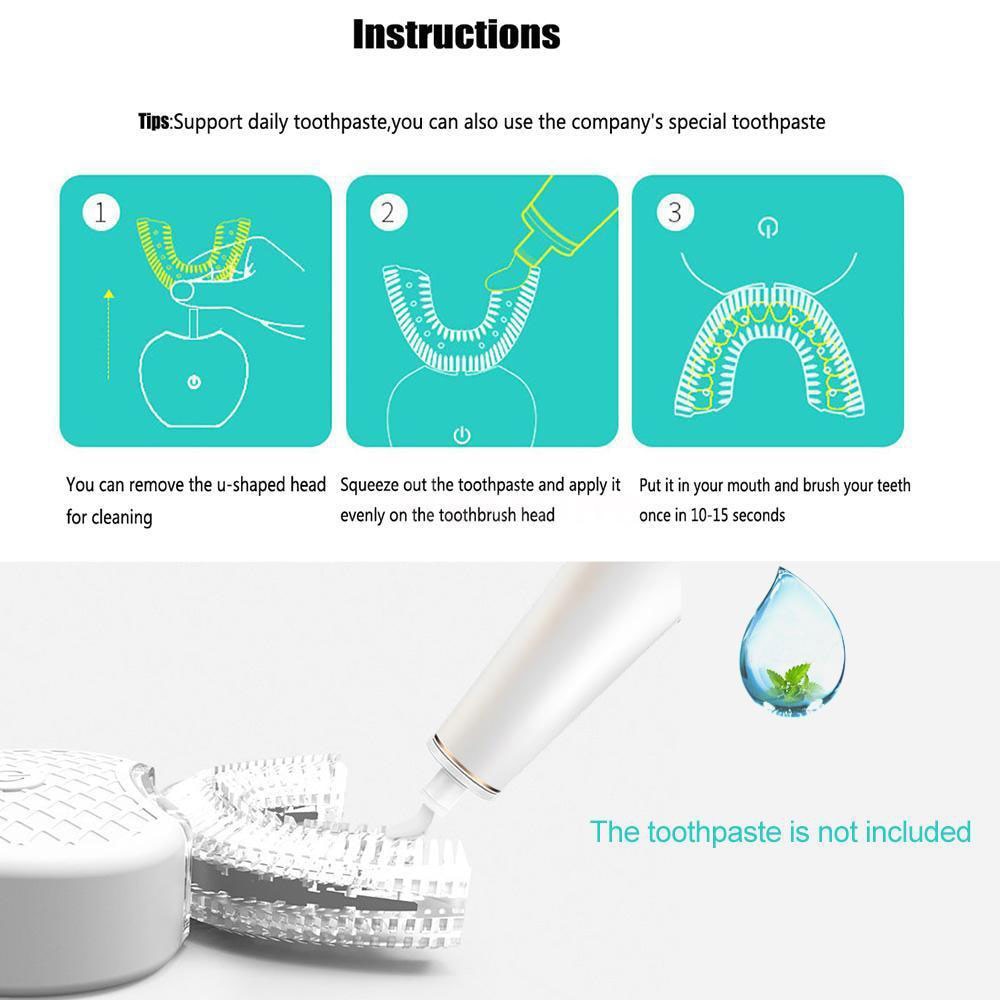 Intelligent 360 Degrees Automatic Sonic USB Charging Teeth Whitener