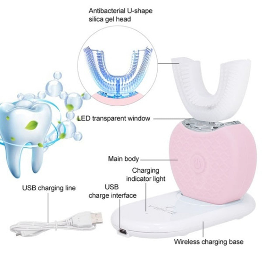 Intelligent 360 Degrees Automatic Sonic USB Charging Teeth Whitener