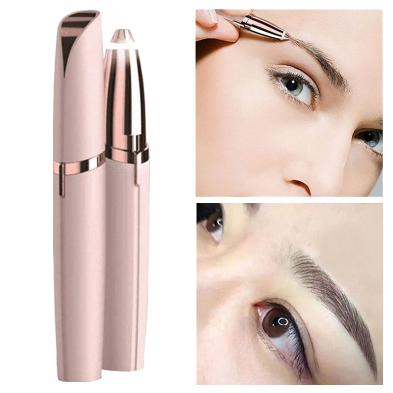 Mini Electric Eyebrow Trimmer Facial Hair Remover with LED Light