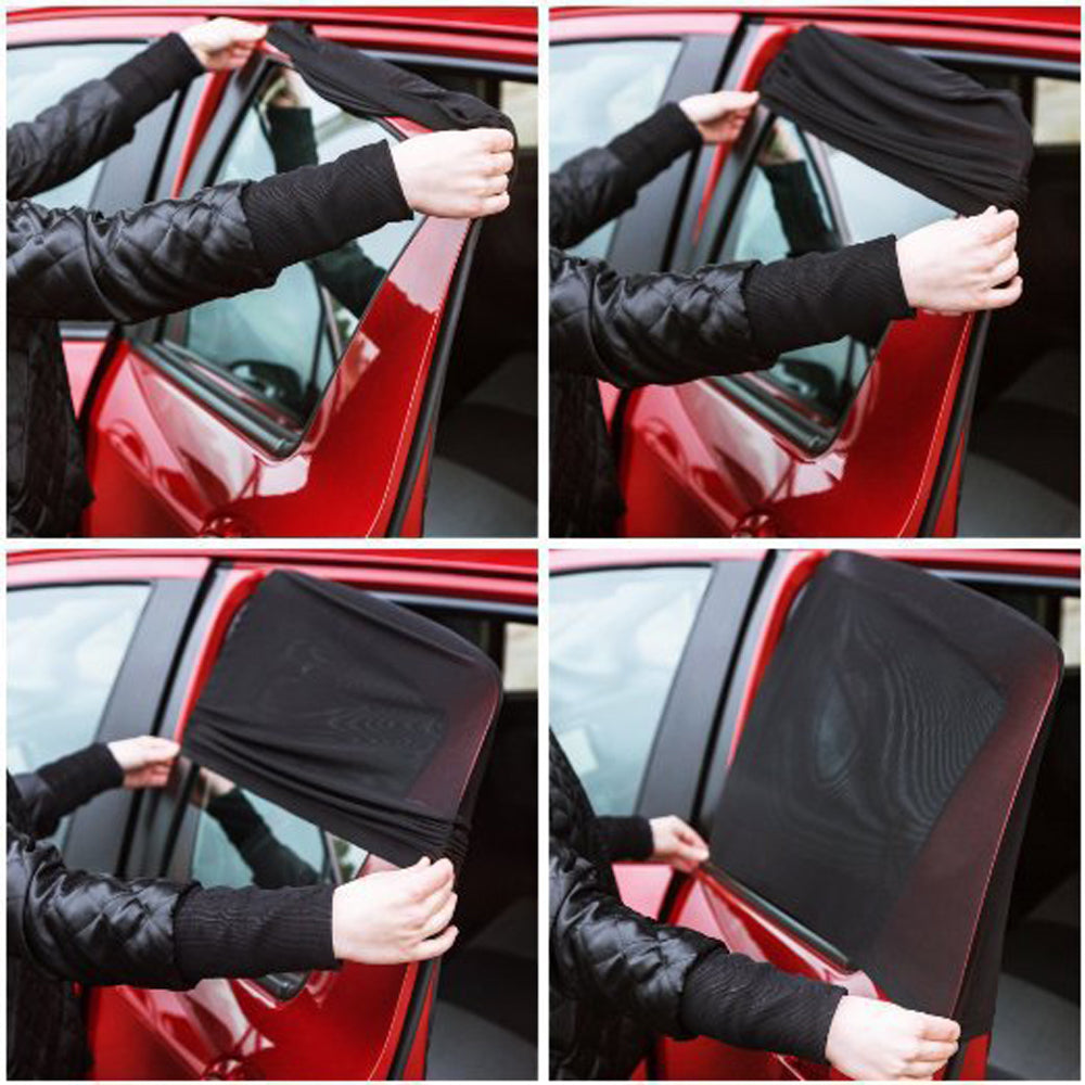 2 Pack: Pull-Over Car Window Mesh Sunshade Cover