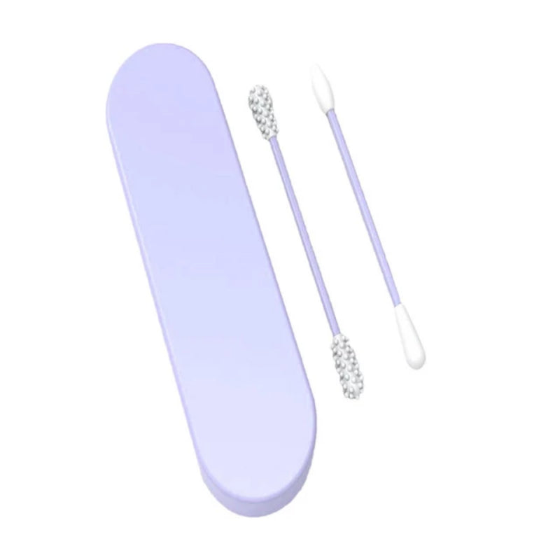 2Pcs Reusable Silicone Swab Ear Cleaning Sticks