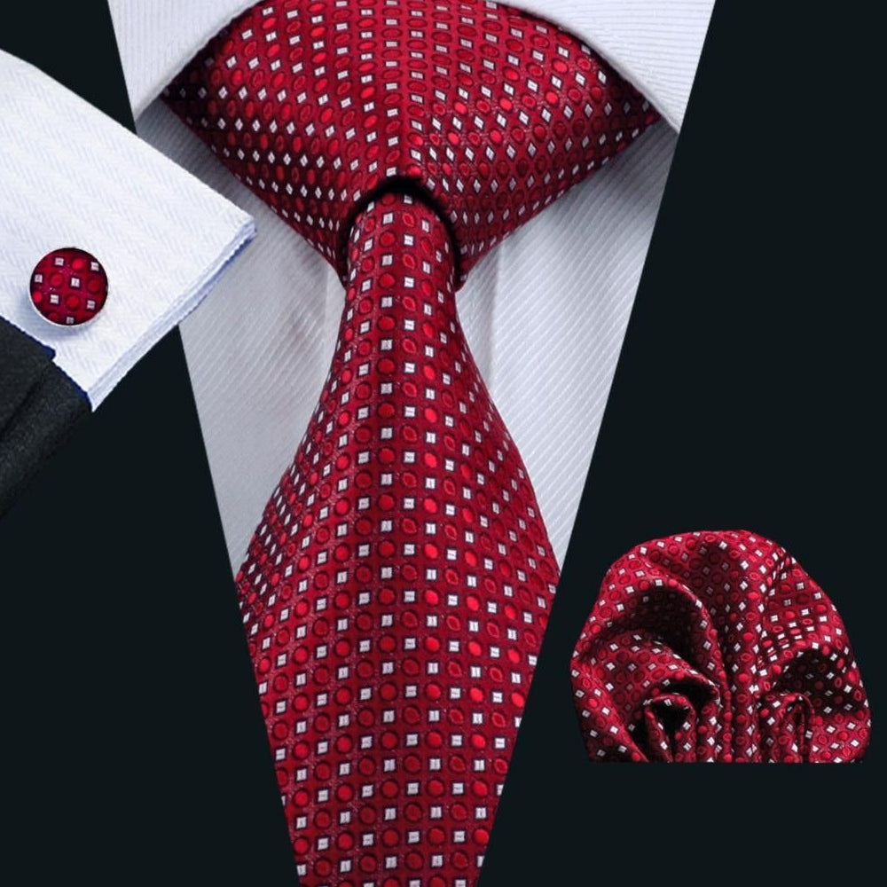 Men's Elegant Silk Woven Neck Tie Set