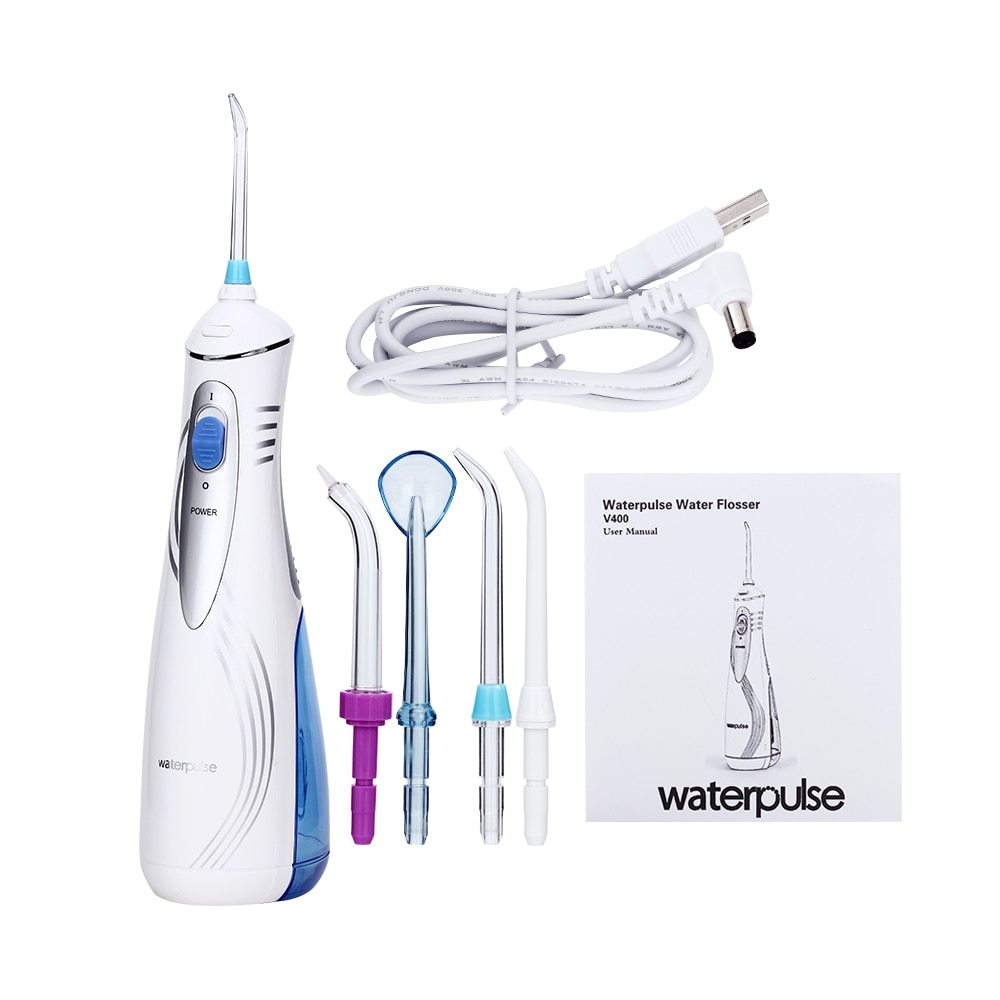 Portable Electronic Water-Pulse V400 Dental Flosser with Travel Kit