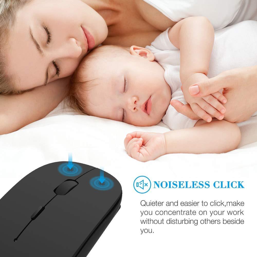 Slim Rechargeable Quiet Click Wireless/Bluetooth Mouse